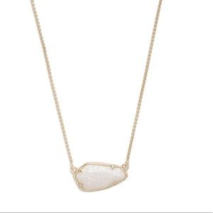 Kendra Scott White Kyocera Opal Silver Necklace